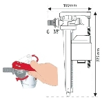 Заливной клапан набора воды JOLLYFILL FL150L3, боковой латунь 3/8" с переходником на 1/2