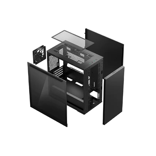 Компьютерный корпус Deepcool MACUBE 110 BK без БП, боковое окно (закаленное стекло), черный, mATX