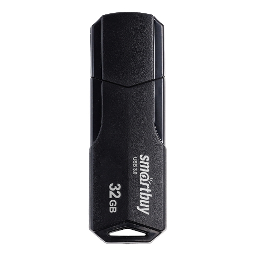 Флешка USB SmartBuy CLUE black (SB32GbCLU-K3), 32Gb, USB 3.0/3.1, R/W 70/25, черный