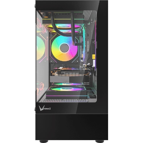 Компьютерный корпус MiniTower AeroCool/Formula Crystal Z1CM PLUS AR black (mATX, без БП, USB Type-A+USB Type-C) (Crystal Z1CM Plus Black AR)