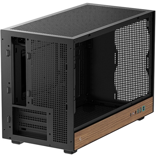 Корпус DeepCool CH260 Wood, Micro-Tower, чёрный