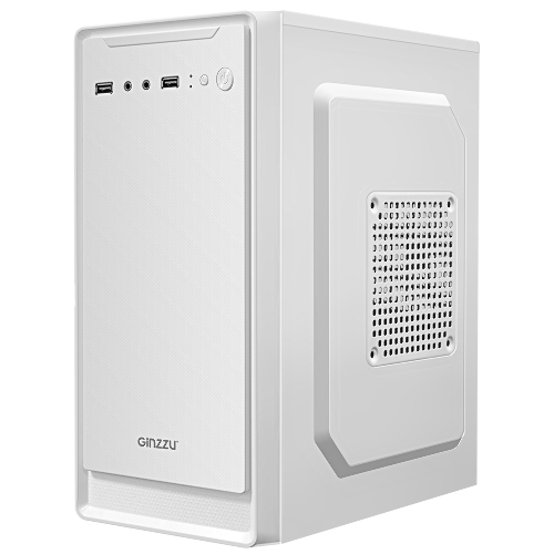 Компьютерный корпус MiniTower Ginzzu B185 White mATX,2xUSB 2.0, белый,w/o PSU, w/o fan (Ginzzu B185)