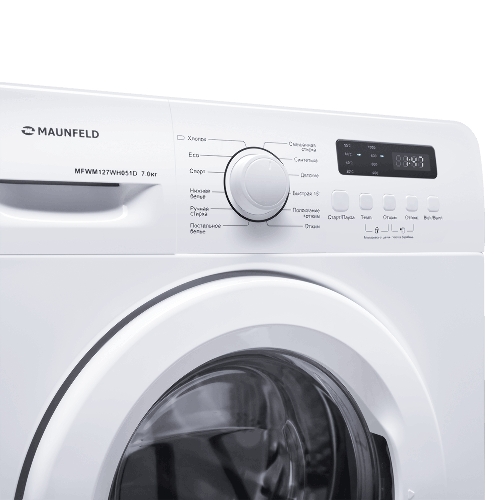 Стиральная машина Maunfeld MFWM127WH051D белый, загрузка фронтальная 7 кг, 1200 об/мин., класс: А+++