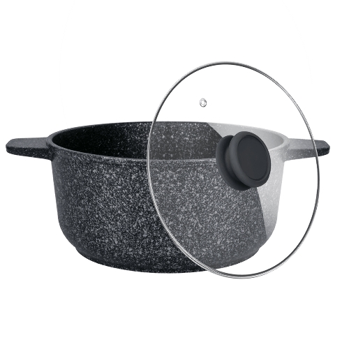Кастрюля Maunfeld GRETA MF24GRTT01CR из литого алюминия со стеклянной крышкой, 24 см, 4 л