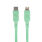 Кабель QUMO, MFI С94, Type-C на MFI Apple 8 pin, силиконовый, 1м, 2,22A, 9V, 20W, PD (зеленый)