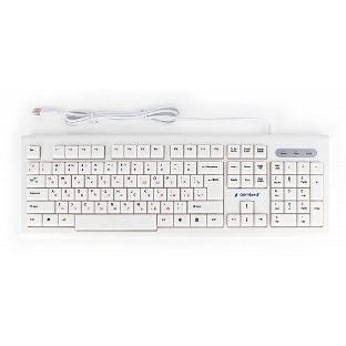Клавиатура проводная Gembird KB-8354U, USB, бежевый/белый
