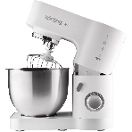 Кухонная машина Korting KKM 0105 Polar мощность 1200 Вт, 7 насадок (планетарный миксер с 3-мя насадками, мясорубка, насадка для колбас, насадка для кеббе, насадка-блендер), объем чаши 5.5 л, 8 скоростей, импульсный режим, механическое управление, белый