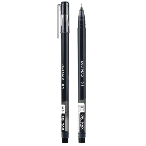 Ручка гелевая Deli MaX EG62-BK черная, d=0.5мм, черные чернила