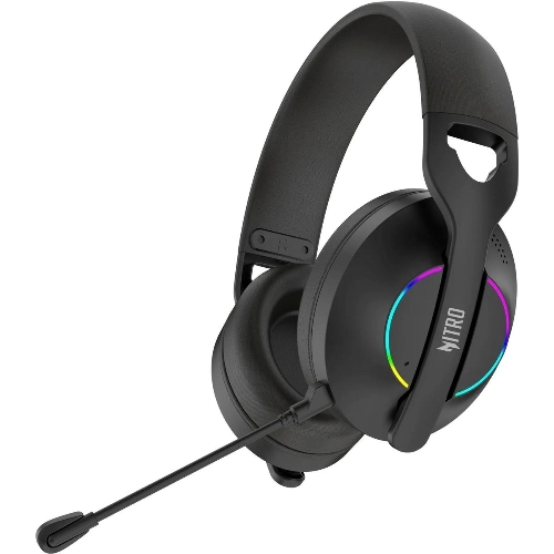 Гарнитура Acer OHR400 чёрный, беспроводная + проводная, USB/mini jack 3.5 мм, до 45 ч, подсветка