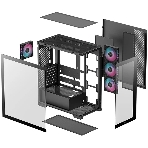 Компьютерный корпус Deepcool CG580 4F черный без БП ATX 6x120мм 3x140мм 2xUSB 3.0 audio bott PSU