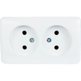 Розетка 2-м ОП Viola 16А IP20 без заземл. белый LEZARD 751-0200-128