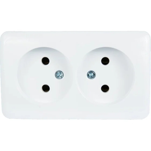 Розетка 2-м ОП Viola 16А IP20 без заземл. белый LEZARD 751-0200-128