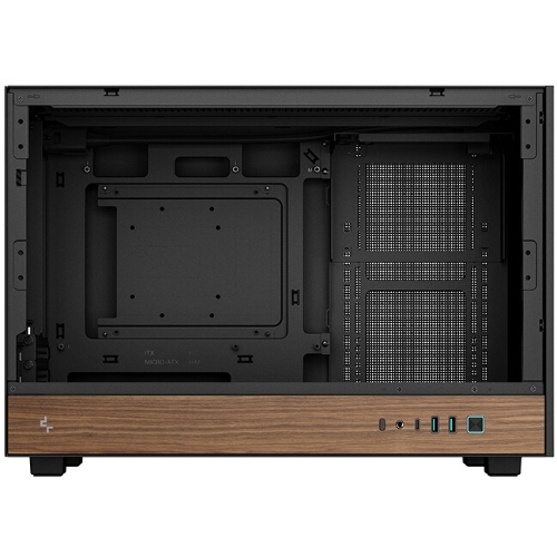 Корпус DeepCool CH260 Wood, Micro-Tower, чёрный