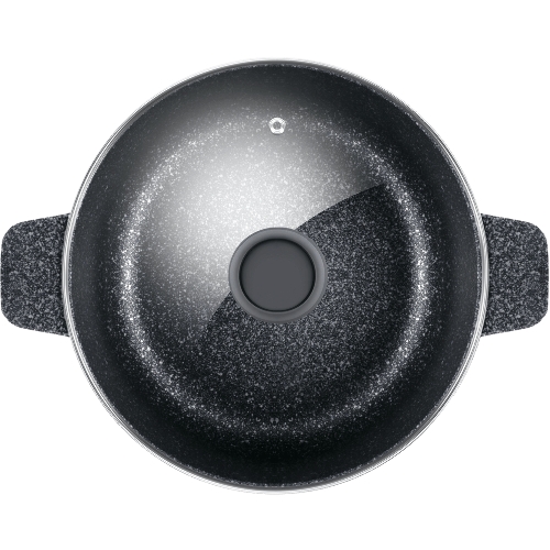 Кастрюля Maunfeld GRETA MF24GRTT01CR из литого алюминия со стеклянной крышкой, 24 см, 4 л