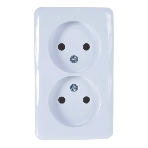 Розетка 2-м ОП Viola 16А IP20 без заземл. белый LEZARD 751-0200-128