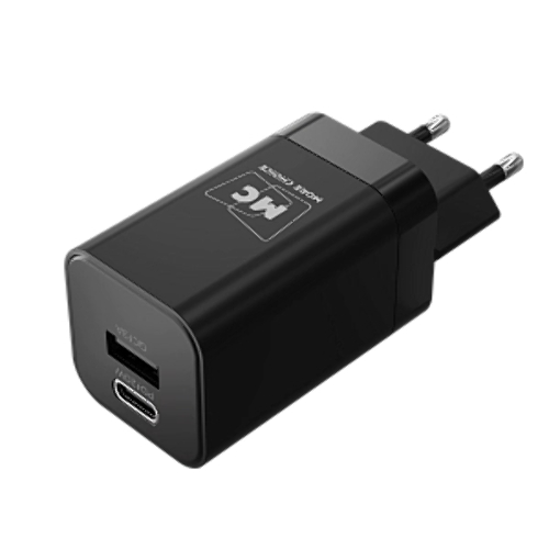 Сетевое зарядное устройство MORE CHOICE NC85i 1USB+1Type-C 3.0A PD 20W+QC3.0 для Lightning 8-pin Type-C, черный