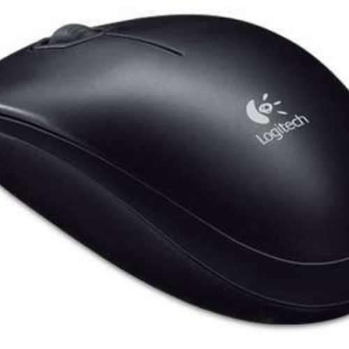 Мышь проводная Logitech B100 черный, 1000 dpi, USB, кнопки - 3