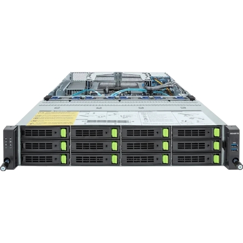 Серверная платформа Gigabyte R283-S96/2U/2xIntel (Gen 4/5)/2xHS/32xDIMM/12xLFF NVME/SAS/SATA + 2xSFF SAS/SATA/2xGbE/2xOCP 3.0/4xFHHL/2x2000W/Rails