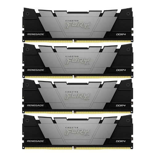 Оперативная память Kingston Fury Renegade, DDR4, 64GB (4x16GB), 3200MHz, CL16, DIMM, радиатор, черный