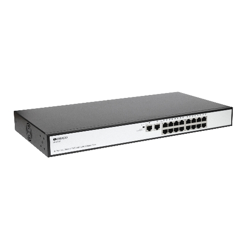 Коммутатор неуправляемый PoEORIGO OS1218P/190W/A1A 16x100Base-TX PoE+, 2x1000Base-T, PoE-бюджет 190 Вт, корпус металл