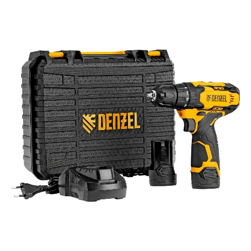 Дрель-шуруповерт Denzel CDQ-12, 12 В, 1,5 Ач, 30 Нм, щеточный