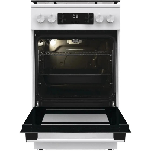 Плита Газовая Gorenje GGI5C22WF, газовая духовка, стеклянная крышка, чугун, белый