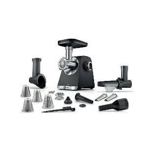Мясорубка электрическая Bosch MFWS660B черный, 2100 Вт, 3.5 кг/мин, реверс, защита от перегрузки, насадки - 7