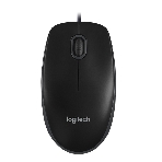 Мышь проводная Logitech B100 черный, 1000 dpi, USB, кнопки - 3