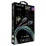 Кабель Qumo, Type С - Type C, USB 3.0, 1,2м, 5-20В, 5А, 100 Вт, опл. металл. пружинка, кон. металл, rainbow