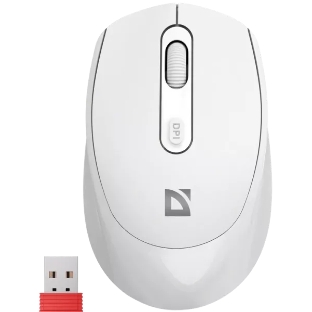 Мышь беспроводная Defender Vision MS-376 белый, 1600 dpi, радиоканал, Bluetooth, USB, кнопки - 4