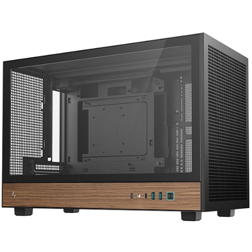 Корпус DeepCool CH260 Wood, Micro-Tower, чёрный