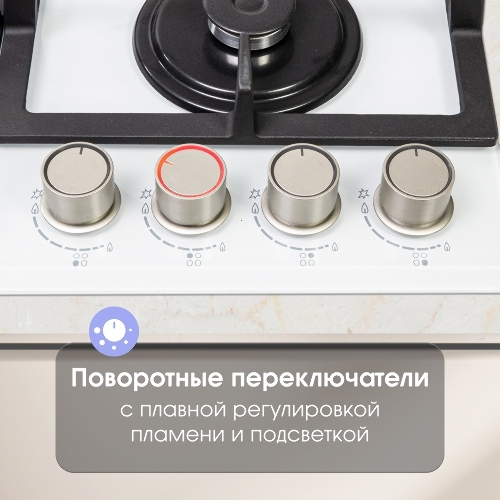 Газовая варочная панель Zigmund & Shtain MN 199.61 W независимая, белый