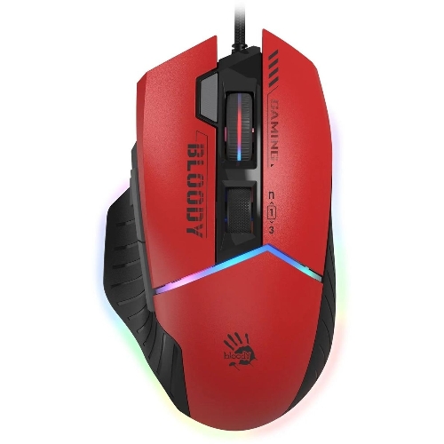 Мышь проводная A4Tech Bloody W95 Max Sports красный/черный оптическая (12000dpi) USB (10but)