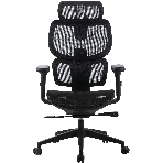 Кресло Cactus CS-MC555-BK черный, сетка, 150 кг, подголовник, регулируемые подлокотники, механизм качания