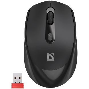 Мышь беспроводная Defender Vision MS-376 черный, 1600 dpi, радиоканал, Bluetooth, USB, кнопки - 4