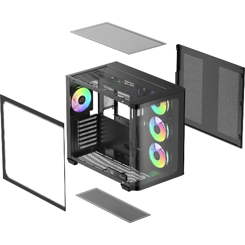 Компьютерный корпус Ocypus Iota C70 BK Curve ARGB Digital (Iota-C70-BKD400CD-GL)