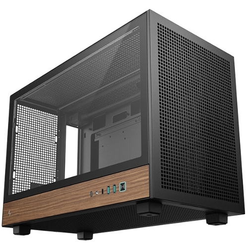 Корпус DeepCool CH260 Wood, Micro-Tower, чёрный