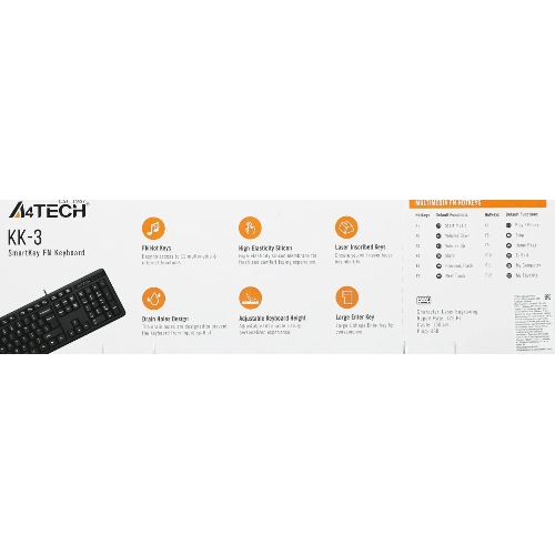 Клавиатура проводная A4Tech KR-3, USB, черный