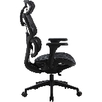 Кресло Cactus CS-MC555-BK черный, сетка, 150 кг, подголовник, регулируемые подлокотники, механизм качания