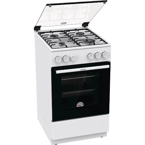 Плита газовая Gorenje GG5A10WH белый, конфорок 4 газовых, духовка 70 л, 50 см x 85 см x 59.4 см