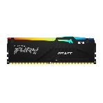 Оперативная память Kingston Fury Beast, DDR5, 8GB (1x8GB), 6000MHz, CL36, DIMM, с радиатором, RGB, черный