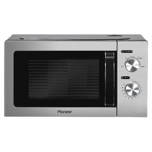 Микроволновая печь Pioneer MW212M серебристый/черный, 20 л, 700 Вт, переключатели - поворотный механизм