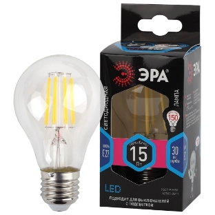 Лампа светодиодная ЭРА F-LED A60-15W-840-E27 Е27/Е27 15Вт филамент груша нейтральный белый свет
