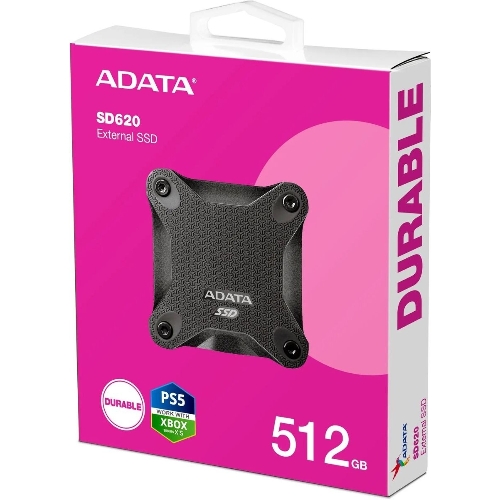 Внешний SSD ADATA SD620, 512Gb, USB 3.2 Gen 2 Type-A, R/W 520/460, черный