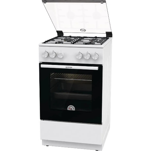 Плита газовая Gorenje GG5A10WH белый, конфорок 4 газовых, духовка 70 л, 50 см x 85 см x 59.4 см