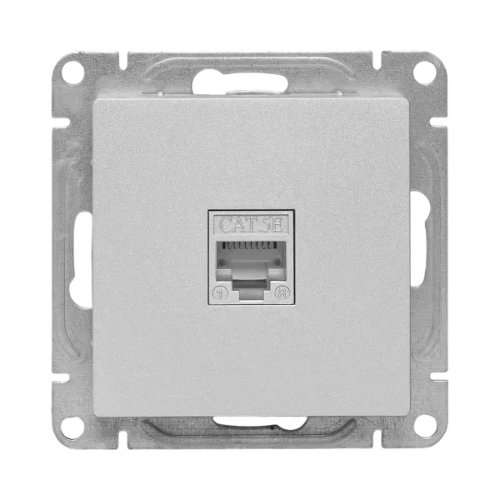 Механизм розетки RJ45 (cat5) EKF UP1-SOA-RJ45-5 алюминий Эпика