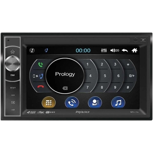 Автомагнитола Prology MPV-120, 2 DIN, 6.2", Bluetooth, USB Type-A, AUX, пульт ДУ