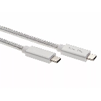 Кабель USB 3.1 Type Cm -- Cm IC 5А 10Gbs длина 1M, Telecom TC420S серебряный