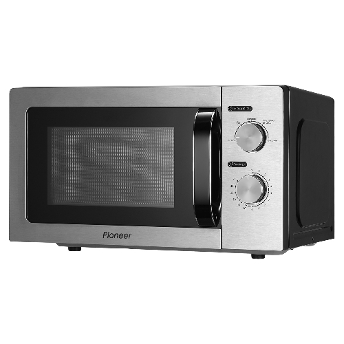 Микроволновая печь Pioneer MW212M серебристый/черный, 20 л, 700 Вт, переключатели - поворотный механизм