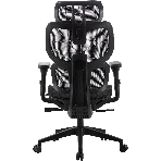 Кресло Cactus CS-MC555-BK черный, сетка, 150 кг, подголовник, регулируемые подлокотники, механизм качания